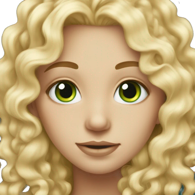 green eyed blonde curly white skin girl emoji