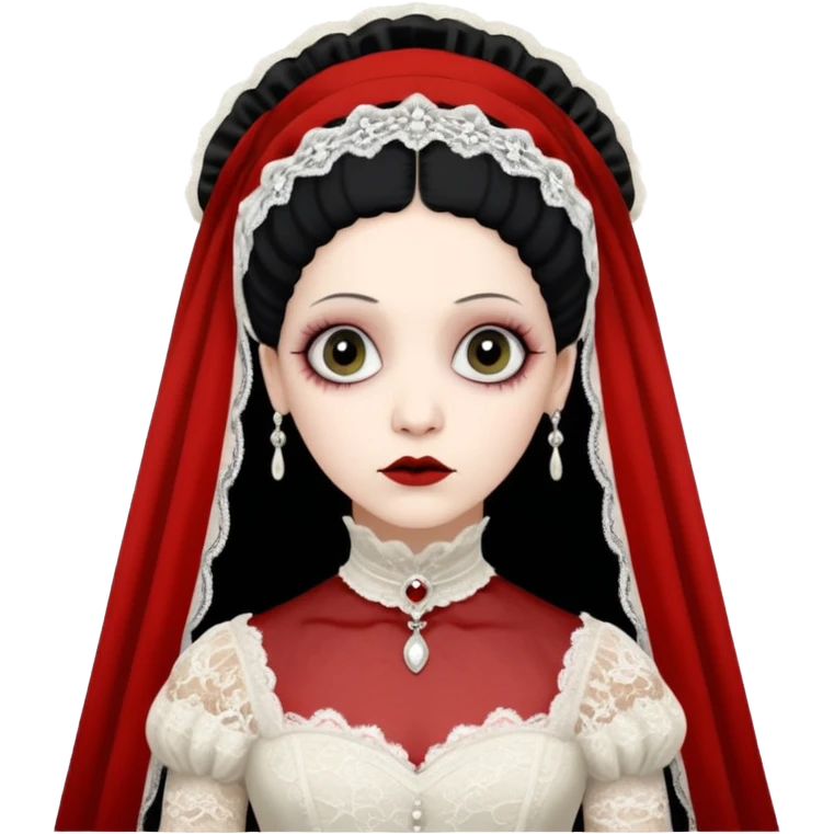 Lene Lovich like victorian creepy bride emoji