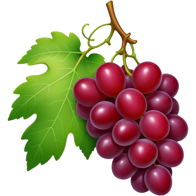 single red grape with leaf emoji