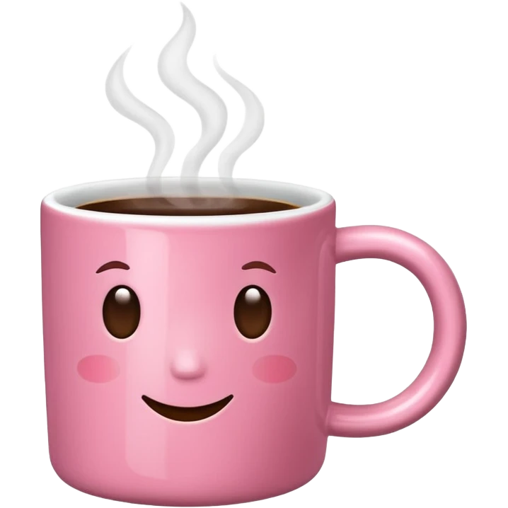 pink mug of steaming coffee emoji
