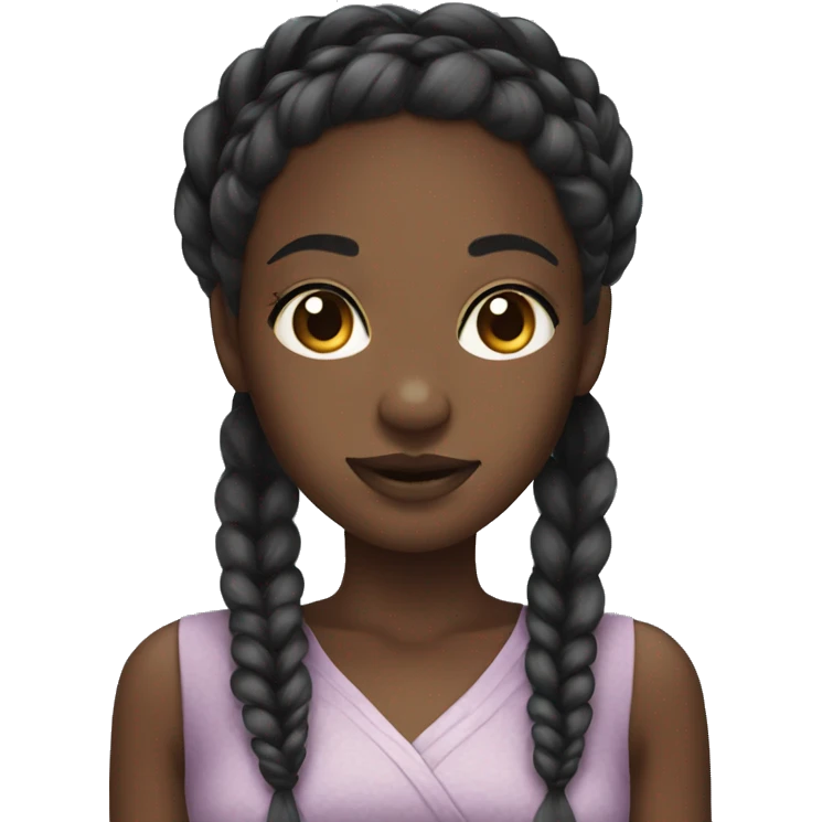 Black girl with goddess braids  emoji