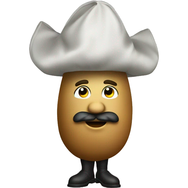 a potato dressed as a general emoji