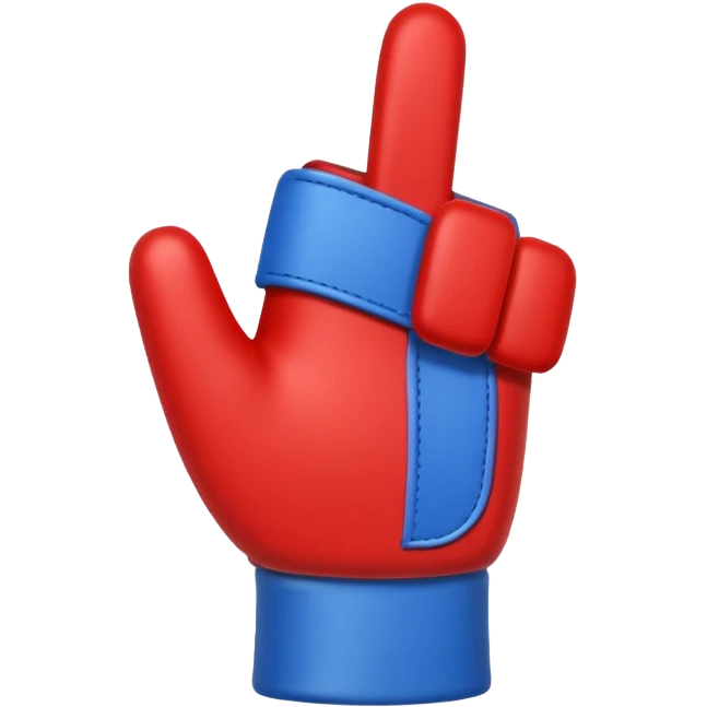 #1 glove thumbs up in blue (#00A3E0) and red (#F9423A)  emoji