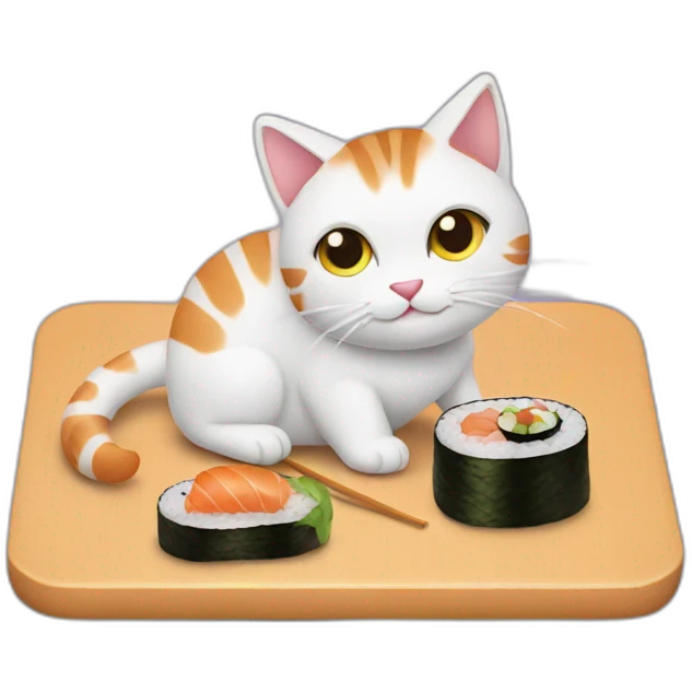 cat with sushi emoji