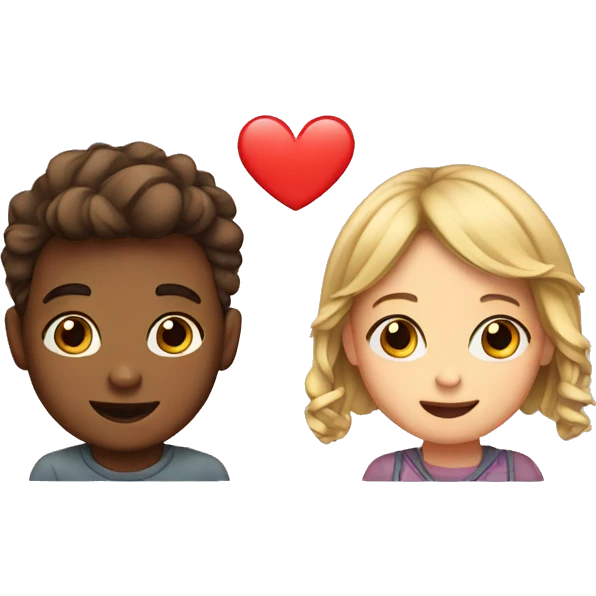 Boy and girl in heart emoji