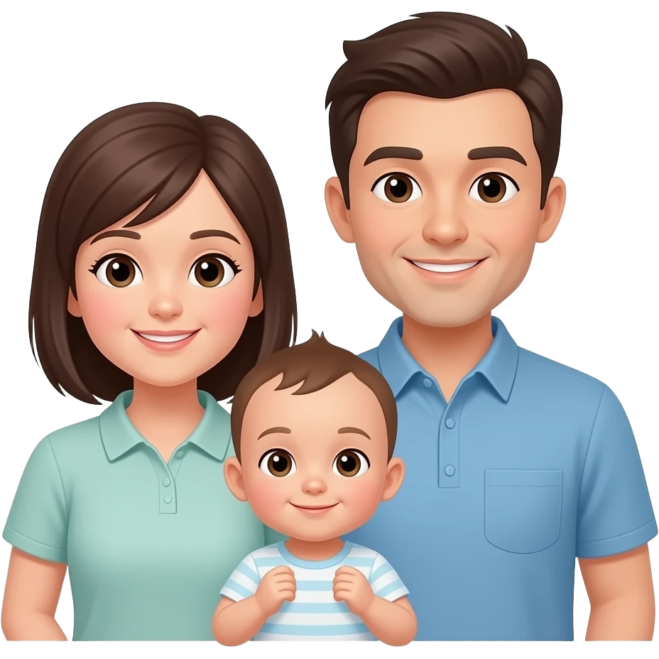 아이가 있는 가정, 인물 단순화, 어린 애기 emoji