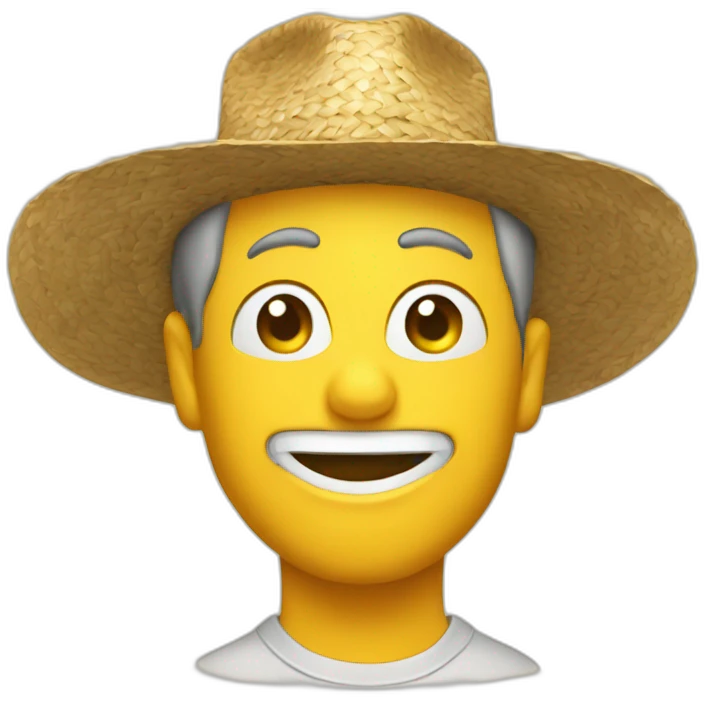 chat avec chapeau de paille  emoji