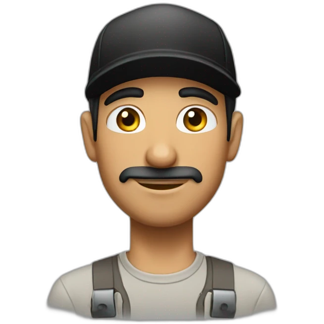 An Arab plumber in a black cap with no mustache. emoji