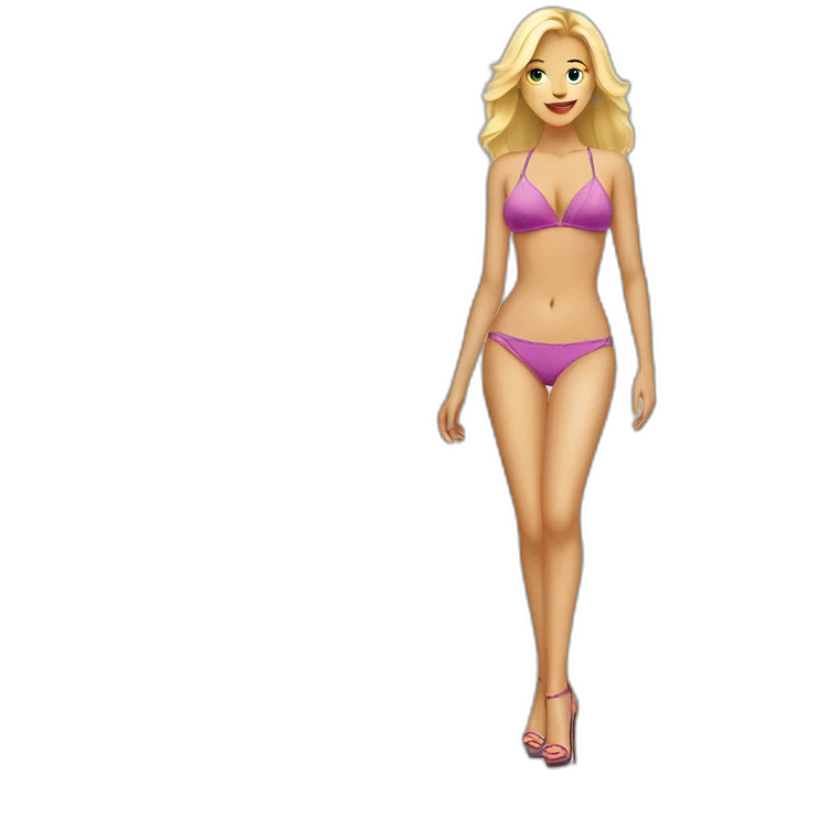 blond woman on bikini and high heels emoji