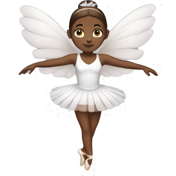 Brown ballerina white wings emoji