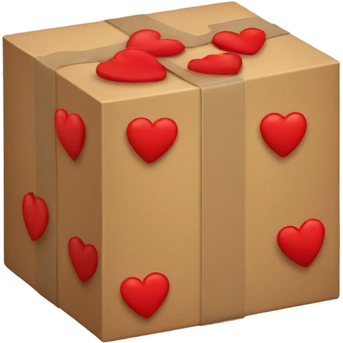 Box with red hearts emoji