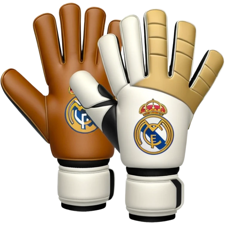 Des gants de gardien de but de foot Real Madrid blanc le plus réaliste possible  emoji