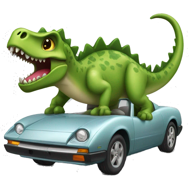 Dinasoar with a car emoji