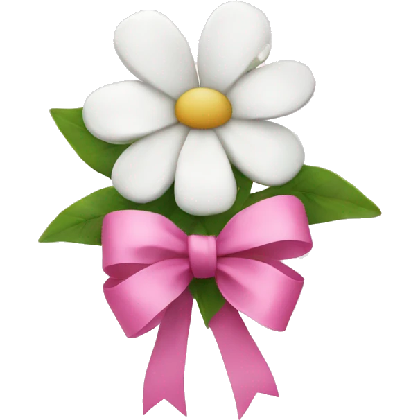 White flowers with Pink bow emoji