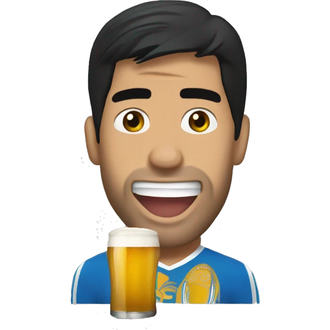 Luis Suárez drink beer emoji