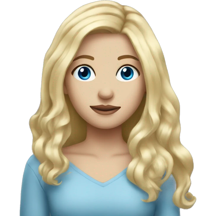 long blonde hair girl blue eyes  emoji