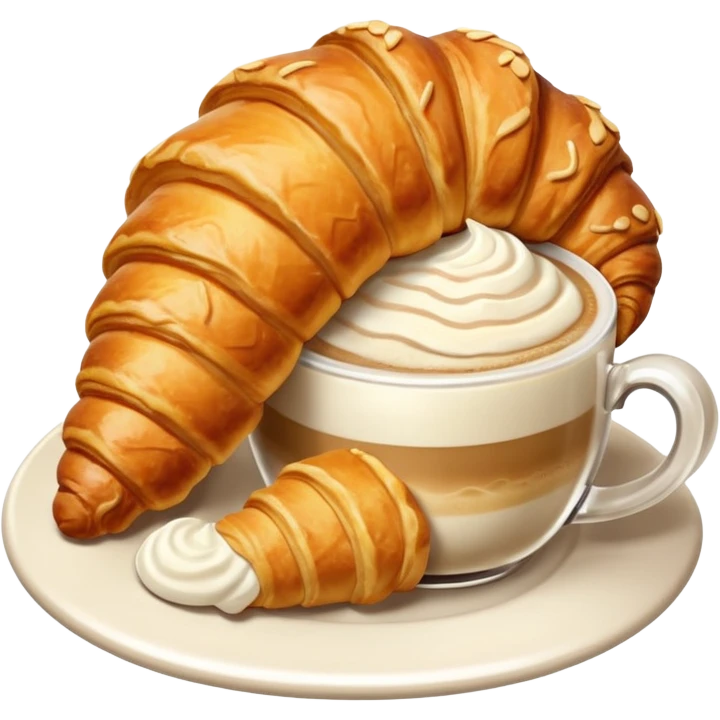 Croissant with cappuccino emoji