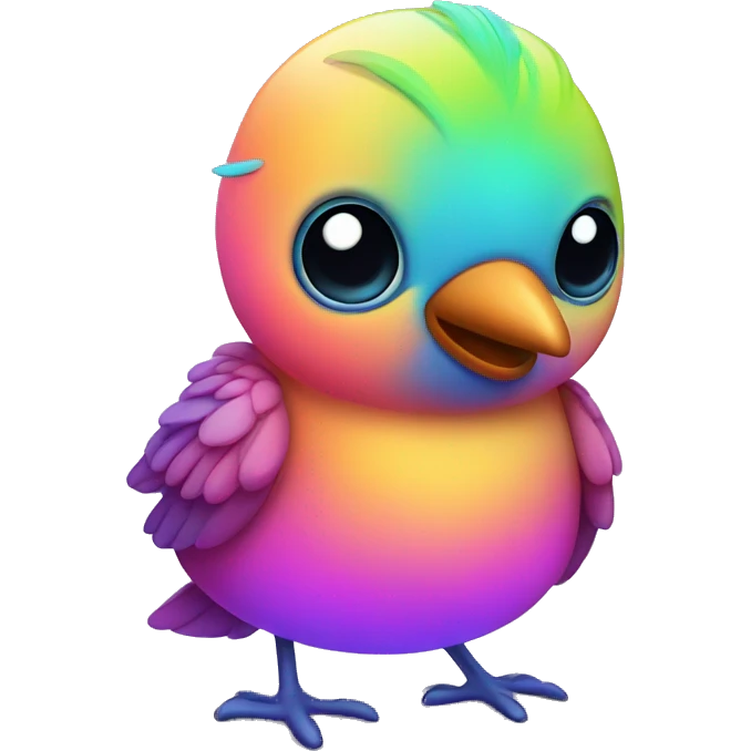 Cute neon baby bird  emoji