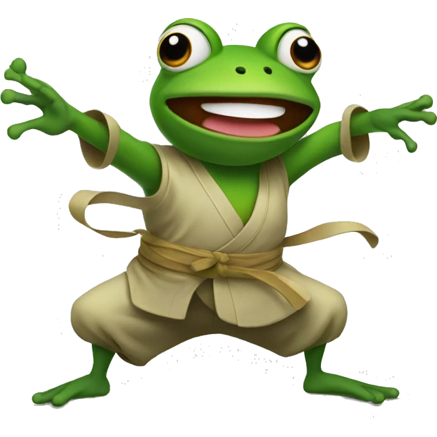 a frog doing kungfu emoji