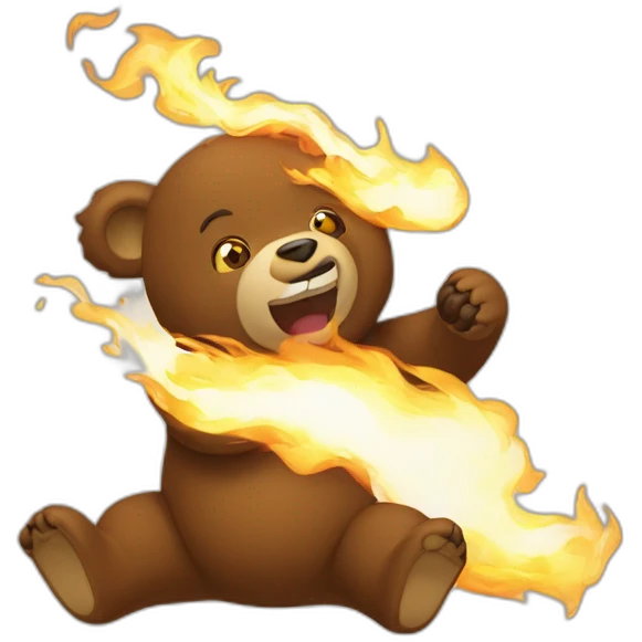 Un ours qui crache du feu emoji