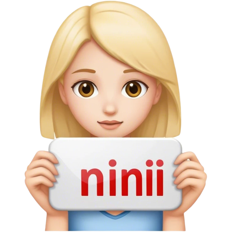 Girl with nini text emoji