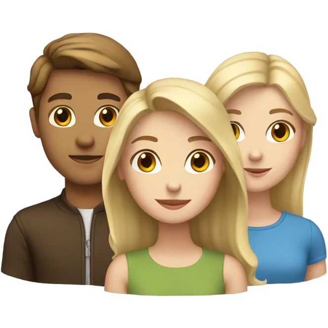 Couple with brown hair , white boy and blonde girl emoji