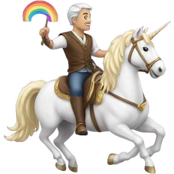 Man riding a unicorn emoji
