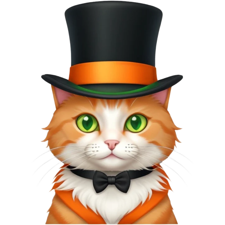 cat wearing a black top hat emoji