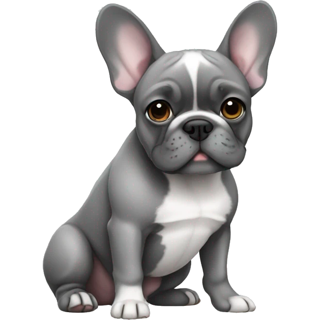 French bulldog grey emoji