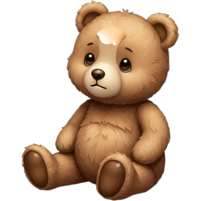 Sad Teddy bear looking up at moon emoji