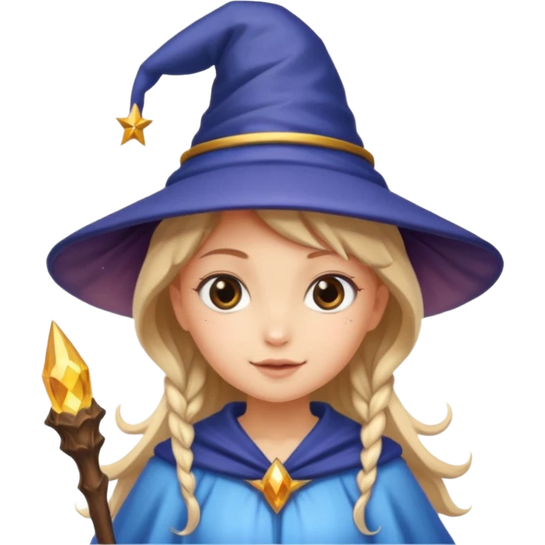 A fairy girl with a wizard hat emoji