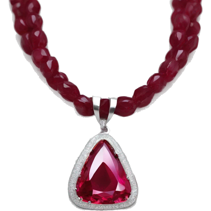 big ruby on a necklace tear closeup chain laid big emoji necklace moving silver chain  emoji