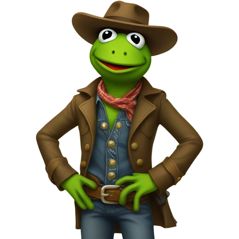 Kermit the frog vs a cowboy emoji