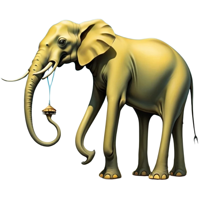 spam land surreal dali style melting landscape - surreal elephants with long legs like insects - from Salvador Dali's paintings with long legs like praying mantises emoji