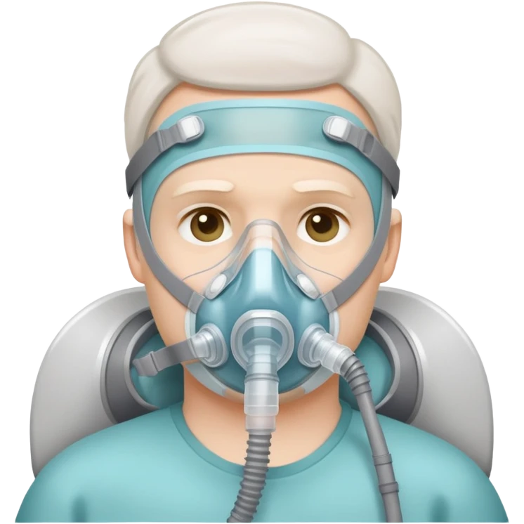 cpap face mask on guy emoji