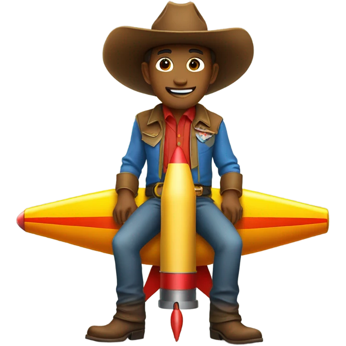 Cowboy on a rocket emoji