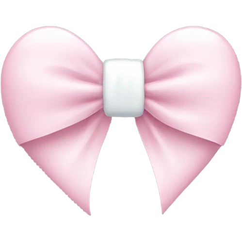 Pastel pink heart with white bow emoji