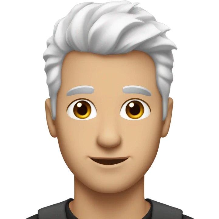 caucasian man 23 years old with dye white hair emoji