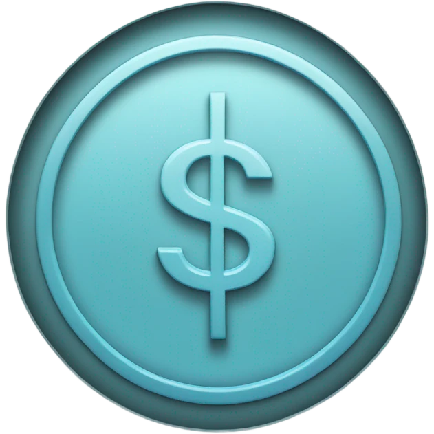 Simple Pale blue dollar sign in hollow circle emoji