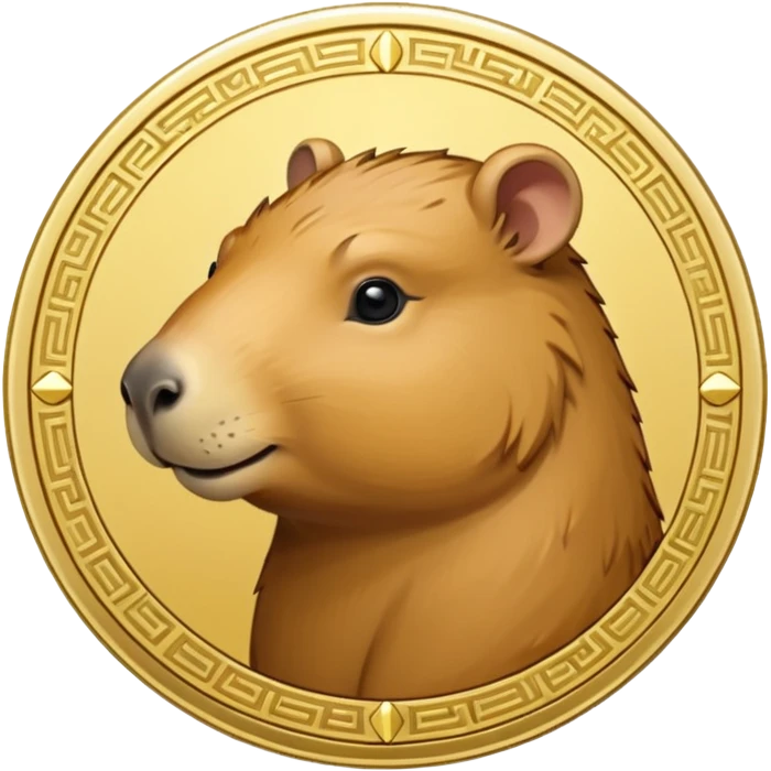 uma moeda de capybara fofinha emoji