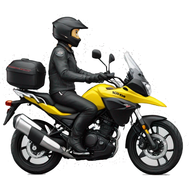 A dog driving Suzuki v strom emoji