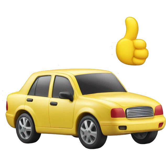 A plastic toy car with an emoji on the car emoji