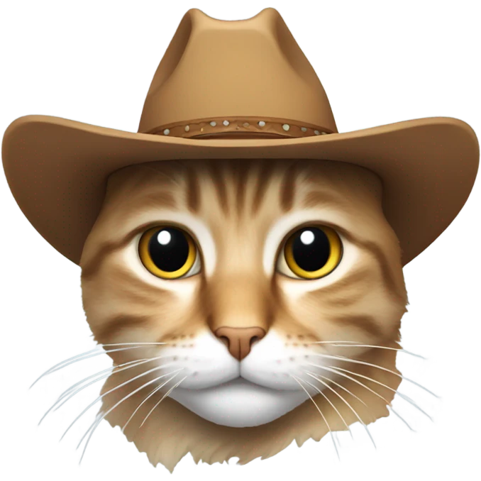 Cat with cowboy hat in the snow emoji