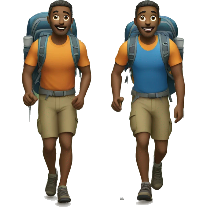two men hiking emoji