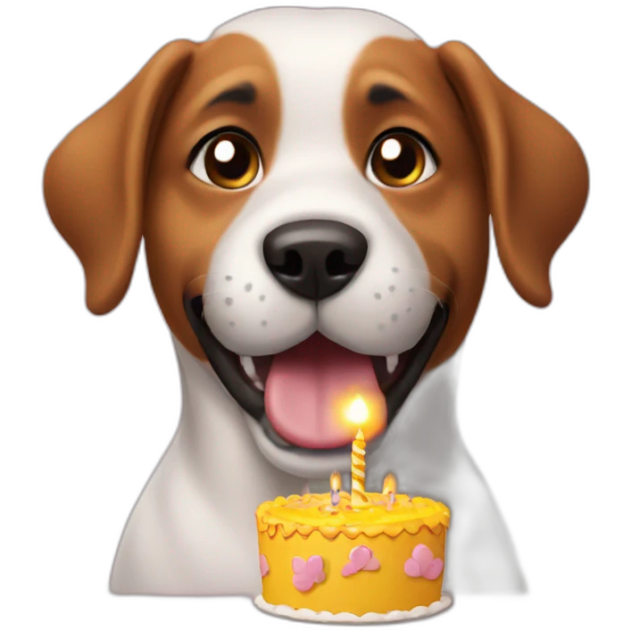 dog with Happy birthday  emoji