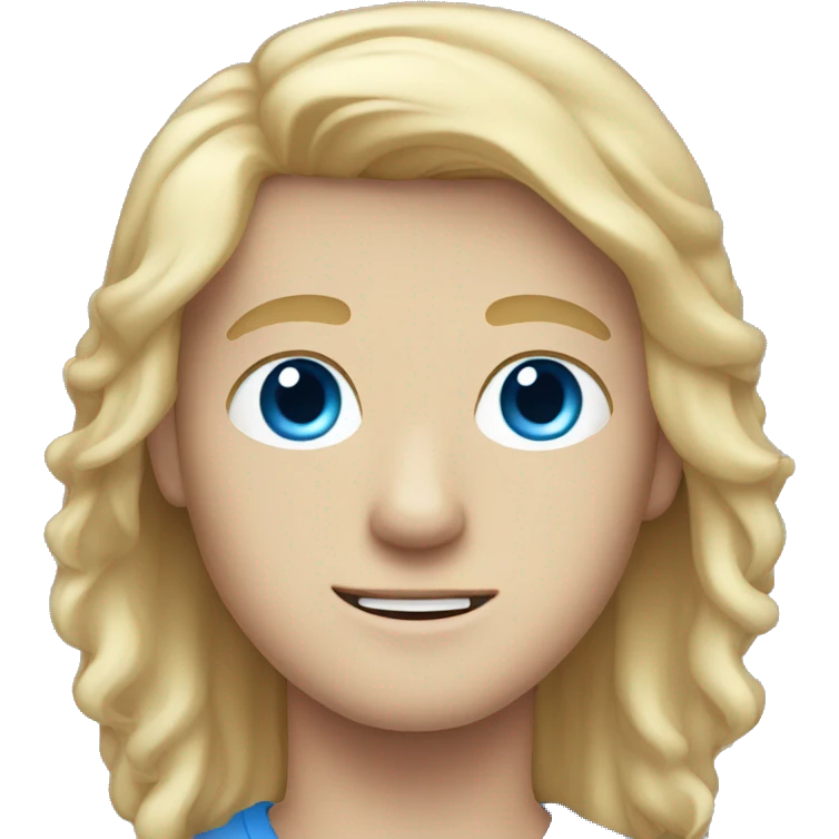 white boy with long blonde hair and blue eyes  emoji