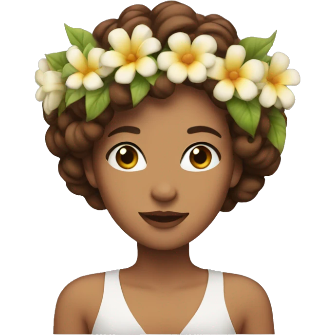 female singer with brown hair wearing a flower crown on her head emoji