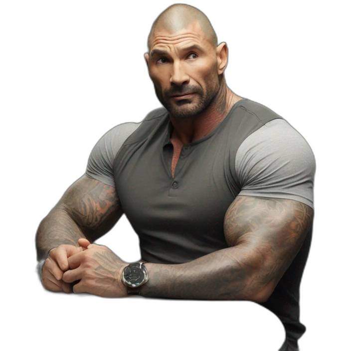 actor dave bautista wearing henley  emoji