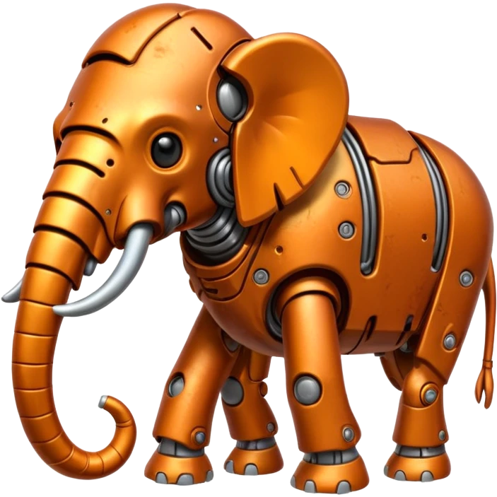 Little completely orange mammouth cyborg emoji