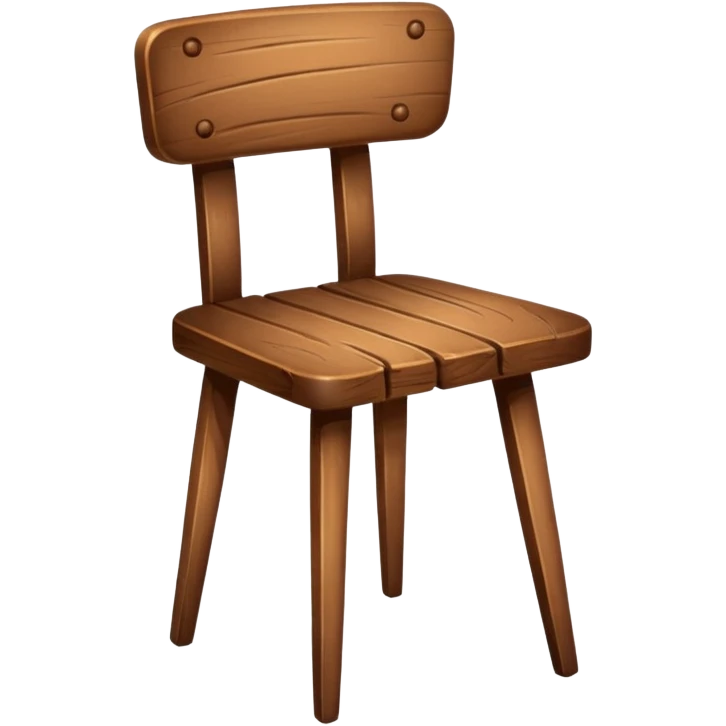 Wooden chair with on with three leg emoji